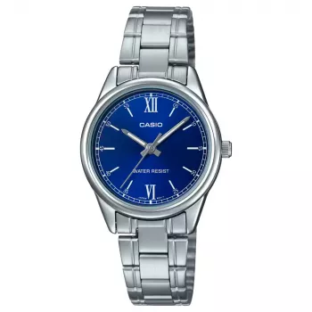 CASIO Damen Analog-Quarzuhr LTP-V005D-2B2 34mm Edelstahl Blaues Zifferblatt