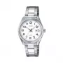 CASIO Damen LTP1302PD7BVE Analog-Quarzuhr, 34,5mm Edelstahlgehäuse, silbernes Zifferblatt, Datumsanzeige