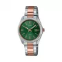 CASIO Damen Analog-Quarzuhr LTP1302PRG3AV 34,5 mm Roségold-farben Edelstahl Grünes Zifferblatt