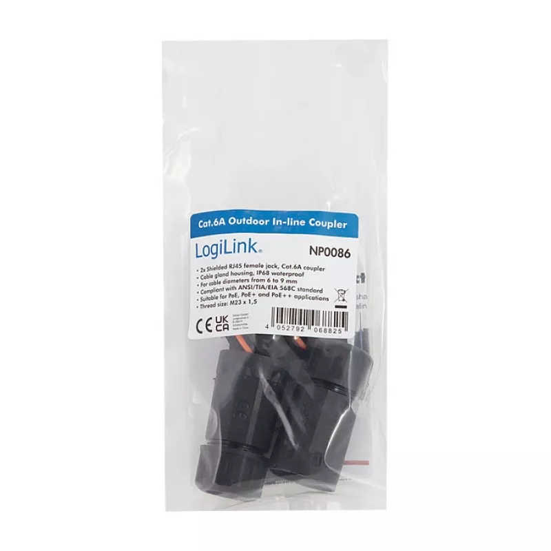 CAT6a Outdoor-Kupplung IP68 RJ45 Buchse auf Buchse geschirmter Ethernet-Verbinder