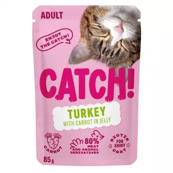 CATCH Truthahn und Karotte in Gelee Nassfutter für Katzen, 85g Beutel