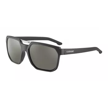 CEBE Herren-Sonnenbrille CBS145, schwarzer Rahmen mit grauen UV400-Gläsern (60/16/137 mm)