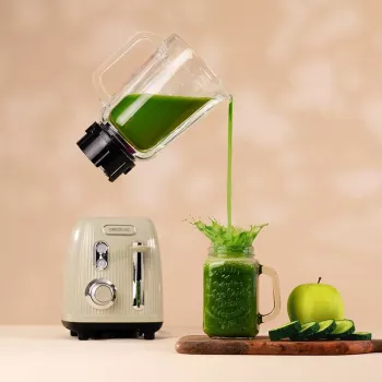 Cecotec Mixer Power Black Titanium RetroGreen, 1200 W, 1,5 L Glasbehälter, Grün