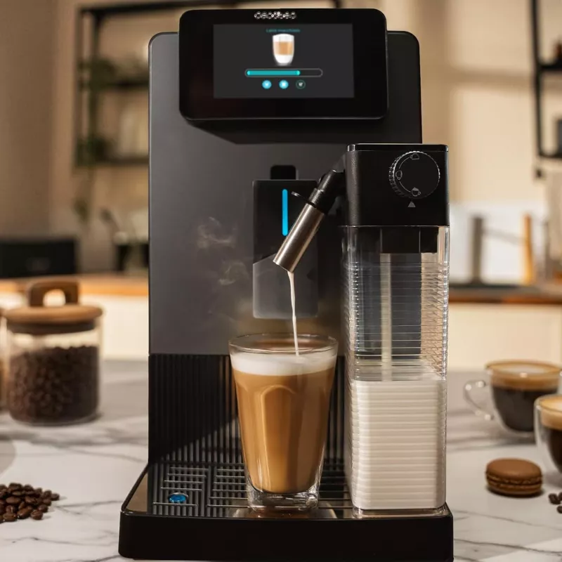 Cecotec Kaffeemaschine Cremmaet Latte Jar 19 Bar Automatisch Integrierter Milchaufschäumer Schwarz/Silber 1500 W
