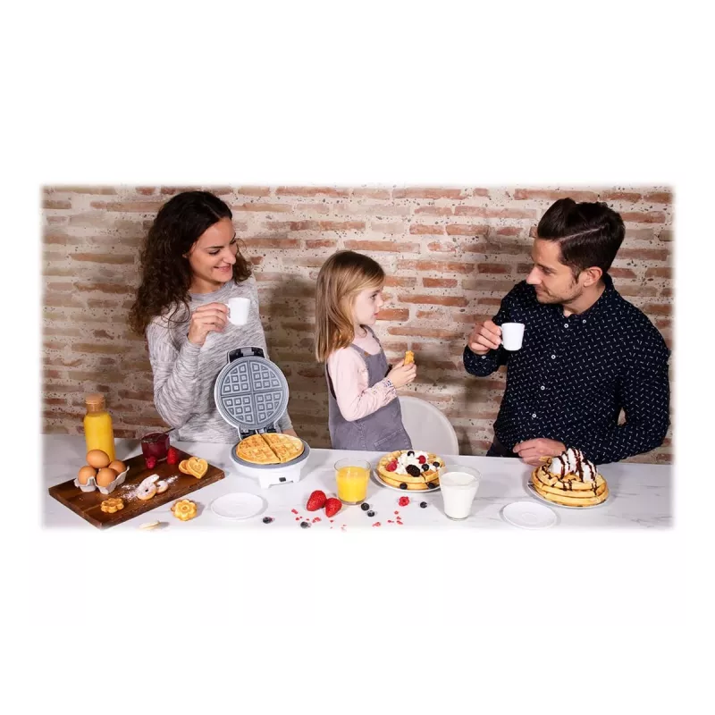 Cecotec Fun Gofrestone 3in1 Waffeleisen | 700 W | 3 austauschbare Platten für Waffeln, Muffins, Donuts | Antihaftbeschichtung Gofrestone | Weiß