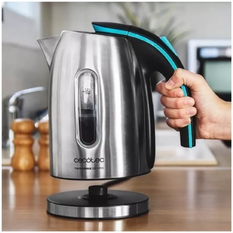 Cecotec Wasserkocher ThermoSense 220 Steel Elektrisch 1630 W 1,2 L Edelstahl 360° Drehfuß
