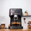 Cecotec Power Espresso 20 Pro Latte Kaffeemaschine, 20 Bar Pumpendruck, integrierter Milchaufschäumer, halbautomatisch, Schwarz, 1350 W