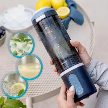 Cecotec Power Titanium Shake2Go Tragbarer Mixer, 180 W, BPA-freier Behälter, 0,6 L, Lagoon