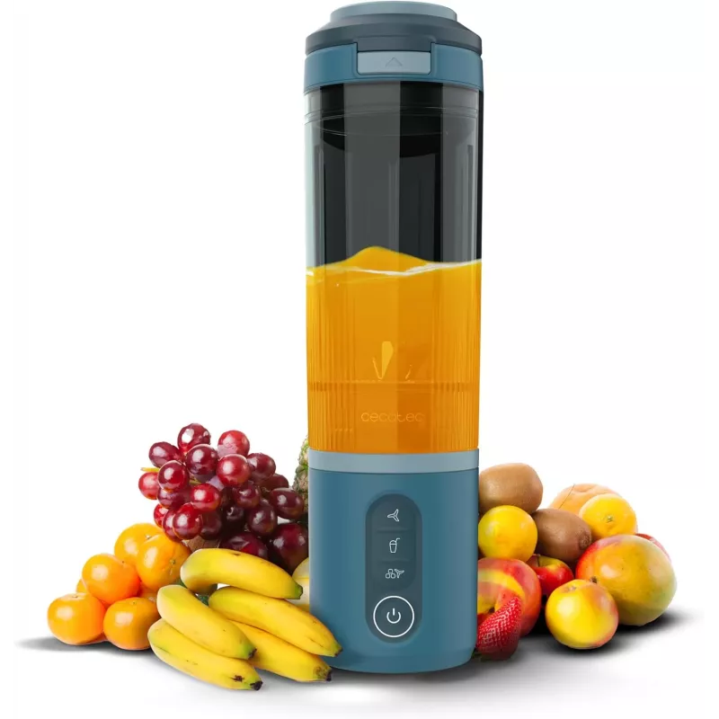 Cecotec Power Titanium Shake2Go Tragbarer Mixer, 180 W, BPA-freier Behälter, 0,6 L, Lagoon