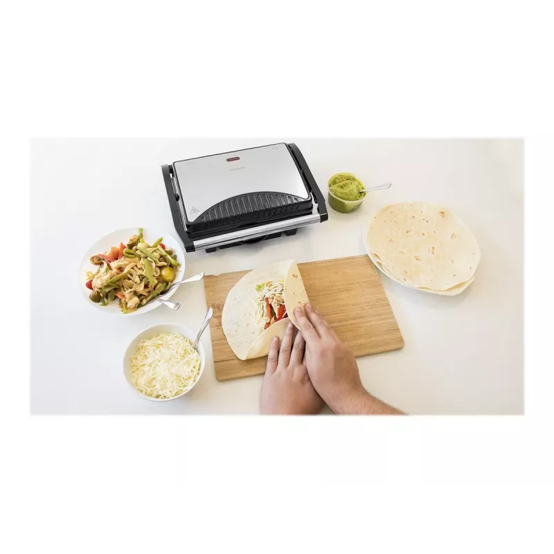 Cecotec Rock'nGrill 1000 Elektrogrill 1000 W Schwarz/Edelstahl