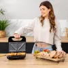 CECOTEC Rock'nToast Classic+ Sandwich Maker (Edelstahl/Schwarz, 800 W, für 2 Personen)