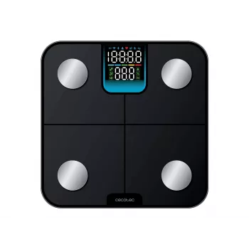Cecotec Surface Precision HealthySmart Personenwaage mit BMI- und Körperanalyse, 180 kg Kapazität, Bluetooth, Schwarz