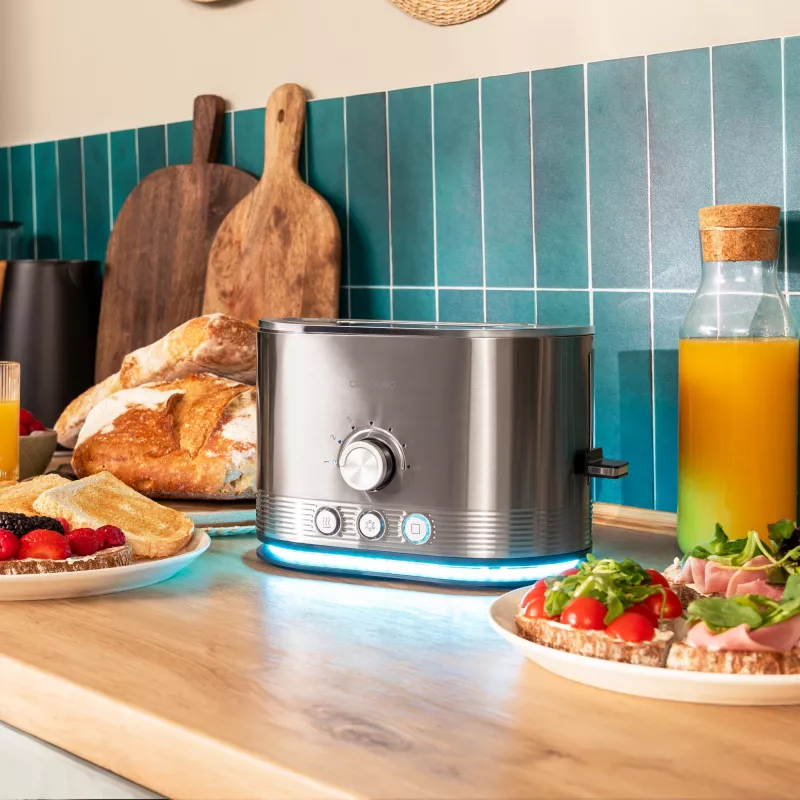 CECOTEC Toaster Shine&Toast Double (Edelstahl, 850 W, 2 Scheiben)