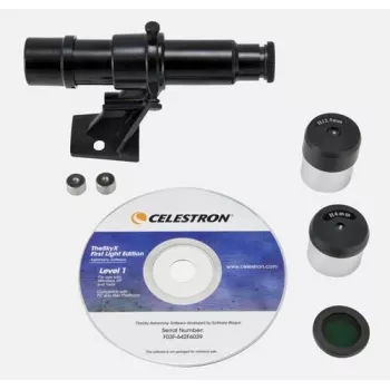 Celestron FirstScope Zubehörset - 20mm & 6mm Kellner Okulare, 2x Barlow, Mondfilter, Reinigungstuch