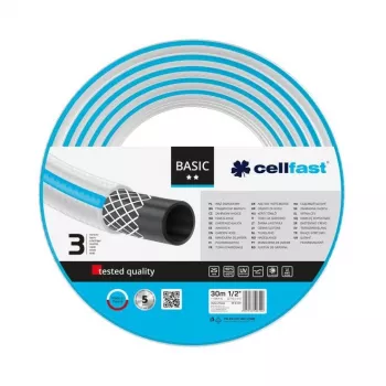 CELLFAST 10-421 PLUS 30 m 1/2 Zoll 3-Lagen PVC Gartenschlauch unterirdisch Blau/Weiß