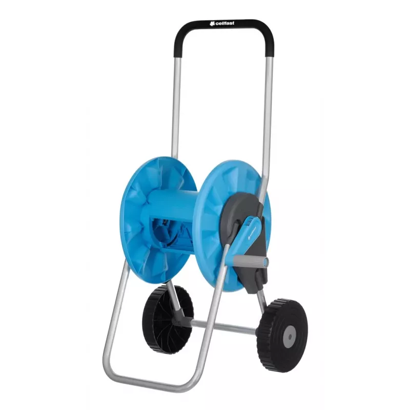 Cellfast 55-250 ALUPLUS Gartentrolley – Aluminium-Schlauchwagen für bis zu 60 m, ergonomische Kurbel, verstellbarer Griff, knickfest, UV- und korrosionsbeständig