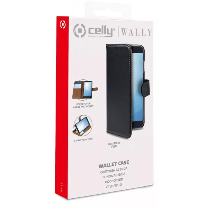 CELLY WALLY Wallet-Hülle für Samsung Galaxy A26 5G, Schwarz