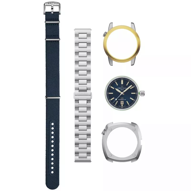 CERTINA DS Action Diver Automatic Herrenuhr 43mm Blaues Zifferblatt Edelstahl Milanese Armband C041407190410