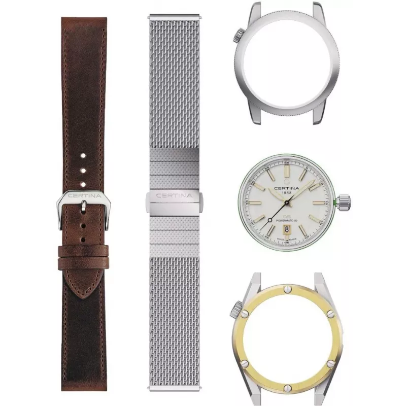 CERTINA DS Action Diver Herren Automatikuhr 43mm Silbernes Zifferblatt Graues NATO-Band C041407190310