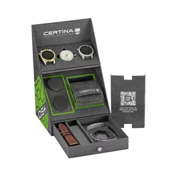 CERTINA DS Action Diver Herren Automatikuhr 43mm Silbernes Zifferblatt Graues NATO-Band C041407190310