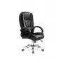 CHAIR RELAX 75x64x110-118 cm Schwarz Ergonomischer Büro-/Gaming-Stuhl mit PU-Leder, höhenverstellbar, Neigung bis 150°, integrierte Kopf- und Lendenwirbelstütze, Belastbarkeit 120 kg