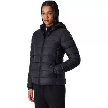 Champion Damen Jacke mit Kapuze und Polyesterfüllung Schwarz M