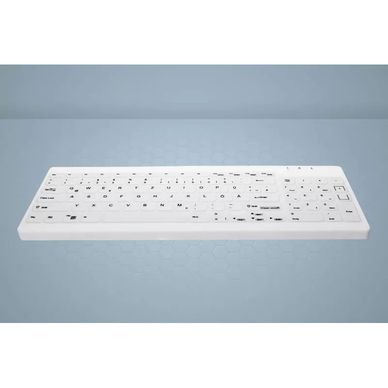 CHERRY Contour Active Key QuickClean AK-C7012 Kabelgebundene Tastatur, Schwarz, QWERTY, USB, CHERRY SX Scissor Technology, 105 Tasten, Slim Design, desinfizierbare Oberfläche