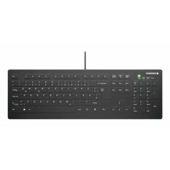 CHERRY Contour Design Active Key AK-C8112 Full-Size Wired USB Keyboard, Scissor Switch, QWERTZ Layout, Black