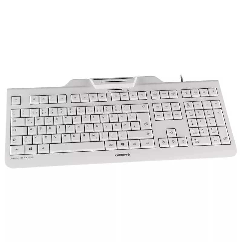 Cherry KC 1000 SC Kabelgebundene USB-Tastatur mit Smartcard-Leser – US-/Internationales Layout, Schwarz