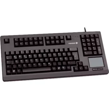 CHERRY MX11900 TouchBoard Kompakte mechanische Tastatur mit Trackball, USB, US-QWERTY, Schwarz