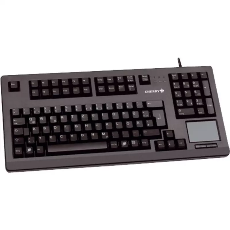 CHERRY MX11900 TouchBoard Kompakte mechanische Tastatur mit Trackball, USB, US-QWERTY, Schwarz