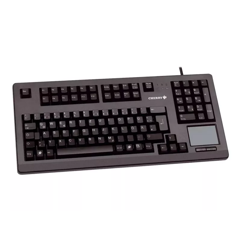CHERRY MX11900 TouchBoard Kompakte mechanische Tastatur mit Trackball, USB, US-QWERTY, Schwarz