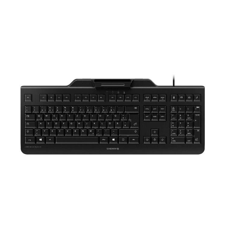 Cherry SECURE BOARD 1.0 Kabelgebundene Tastatur mit NFC-Leser, UK-Layout, Schwarz