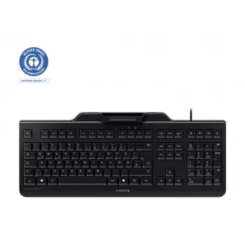 Cherry SECURE BOARD 1.0 Kabelgebundene Tastatur mit NFC-Leser, UK-Layout, Schwarz