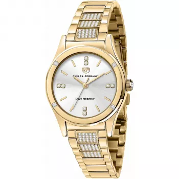 Chiara Ferragni Damen Quarz Analog Uhr R1953102506 32 mm Silber Edelstahl Milanaise Armband
