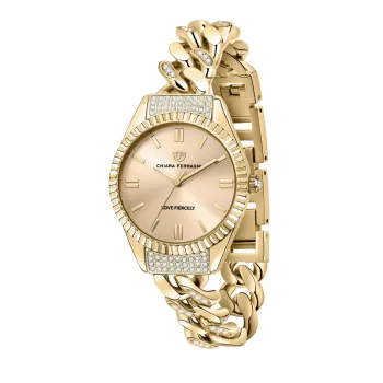 CHIARA FERRAGNI Damen-Quarzuhr R1953104501 34 mm Roségold Edelstahl Mesh