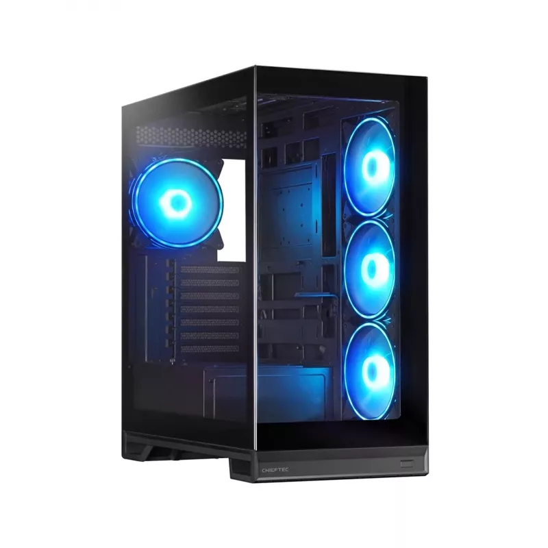 Chieftec Vista Max GX-30B-OP Mid Tower ATX Gehäuse mit 4x ARGB-Lüftern und Temperglas, Schwarz