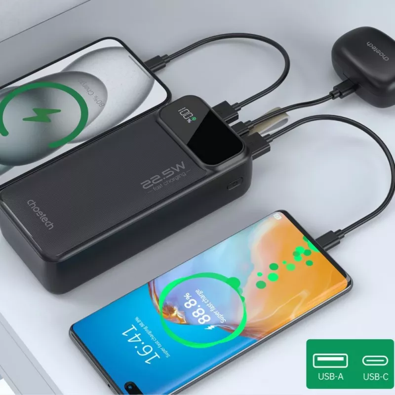 CHOETECH Power Bank 30000 mAh Schwarz