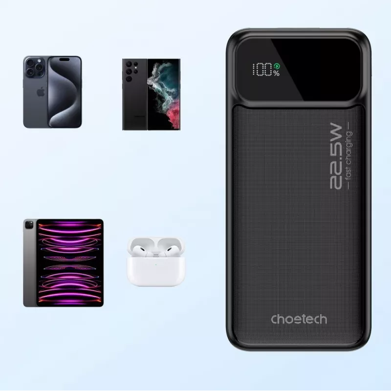 CHOETECH Power Bank 30000 mAh Schwarz