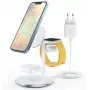 CHOETECH T585-F 3-in-1 Wireless Charging Station für iPhone, AirPods Pro, Apple Watch mit Adapter Weiß