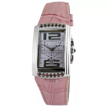 CHRONOTECH CT7018B-02S Damen Analog Quarzuhr 30mm Weißes Lederarmband