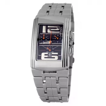 CHRONOTECH CT7018B-04M Herren Analog Quarz Chronograph Uhr 40mm Edelstahl Silber