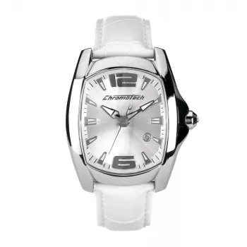 CHRONOTECH CT7107M06 Herren Analog Quarzuhr 40mm Schwarzes Zifferblatt Lederarmband