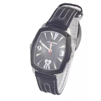CHRONOTECH CT7696L-12 Prisma Unisex Quarz Uhr 34 mm Weißes Zifferblatt Weißes Lederarmband
