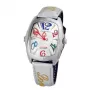 CHRONOTECH CT7696L-12 Prisma Unisex Quarz Uhr 34 mm Weißes Zifferblatt Weißes Lederarmband