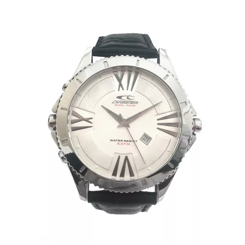 CHRONOTECH MAN CT7636M-01 48mm Edelstahl Quarz Chronograph Uhr