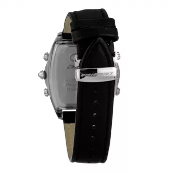 CHRONOTECH MAN CT7677M-02 Analog-Quarzuhr 45mm schwarzes Zifferblatt Lederarmband