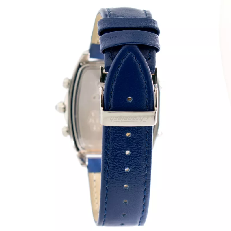 CHRONOTECH MAN CT7677M-03 45mm Analog-Quarz-Chronograph Uhr Schwarzes Zifferblatt Lederarmband