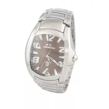 CHRONOTECH MAN CT7988M-65M Analog-Quarzuhr 41mm Edelstahl Schwarzes Zifferblatt Silbernes Milanaise-Armband