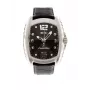 CHRONOTECH Herren RW0007 Analog Quarzuhr 40mm Edelstahl Schwarzes Zifferblatt Lederarmband